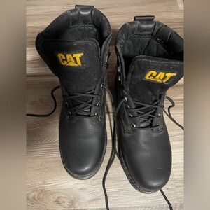 Caterpillar Black and Yellow Men's leather Boots